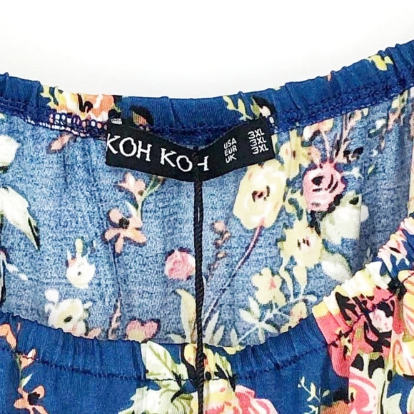 KOH KOH Floral Plus Off The Shoulder Maxi Dress - Picture 7 of 9